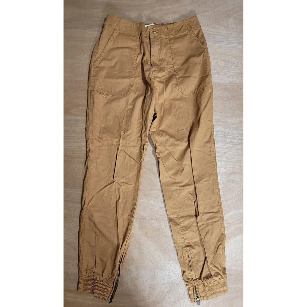 PACT Pants Trousers  Straight Leg Bottom Elastic Zip Casual Stretch Waist Denim